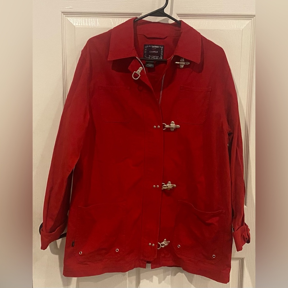 Ralph Lauren Dorchst Chinese Red Toggle Women's Jacket Size Large NEW